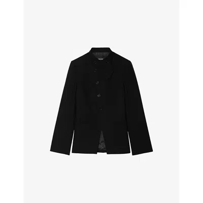 Zadig & Voltaire Womens Black Verysa Rhinestone-embellished Stretch-woven Blazer