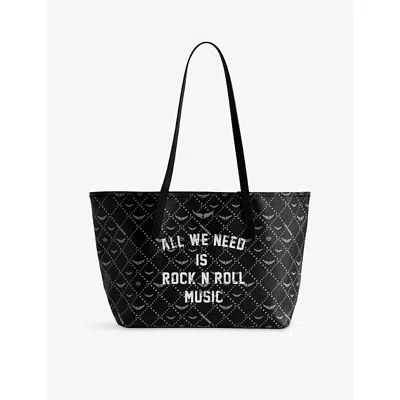 ZADIG & VOLTAIRE WOMENS BLACK Z SHOPPER MONOGRAM COATED-CANVAS TOTE BAG