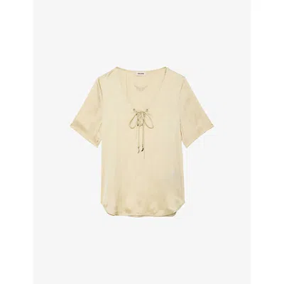 ZADIG & VOLTAIRE WOMENS ZADIG&VOLTAIRE TERZO LACED SATIN TOP
