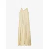 Zadig & Voltaire Womens Blond V-neck Sleeveless Satin Maxi Dress In Nude