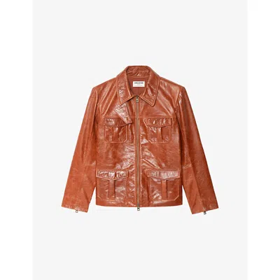 ZADIG & VOLTAIRE WOMENS ZADIG&VOLTAIRE LIENNA PATCH-POCKET SLIM-FIT LEATHER JACKET