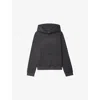 Zadig & Voltaire Womens Carbone Georgy Rhinestone-text Cotton-jersey Hooded Sweatshirt In Black