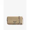 Zadig & Voltaire Womens Clay Rock Grained Leather Clutch In Brown