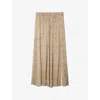 Zadig & Voltaire Womens Cloud Jady Metallic-stripe Chiffon Maxi Skirt In Brown