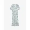 Zadig & Voltaire Womens Rhodral V-neck Floral-print Woven Midi Dress Cloud In Multi