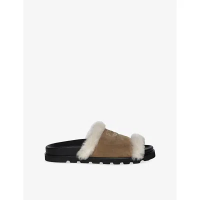 Zadig & Voltaire Womens Cognac Teddy Suede Mules Eur 40 / 7 Uk In Brown