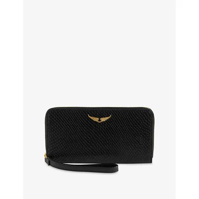 Zadig & Voltaire Womens Compagnon Soft Wild Leather Wallet Black