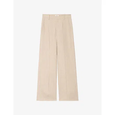 Zadig & Voltaire Womens Cookie Panol Wide-leg Striped Cotton And Linen-blend Trousers In Multi