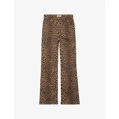 Zadig & Voltaire Womens Daim Evy Leopard-print Denim Jeans In Animal Print