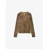Zadig & Voltaire Womens Daim Manala Leopard-print Long-sleeve Cashmere Cardigan