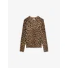 Zadig & Voltaire Womens Daim Manala Leopard-print Long-sleeve Cashmere Cardigan