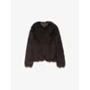 Zadig & Voltaire Womens Dark Chocolate Freddie Single-breasted Faux-fur Coat In Brown