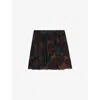 Zadig & Voltaire Womens Dark Chocolate Jadys Horse-print Woven Mini Skirt In Multi