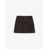 Zadig & Voltaire Womens Dark Chocolate Jamie Patch-pocket Suede Mini Skirt In Brown