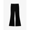 Zadig & Voltaire Womens Dark Chocolate Prevy Flared-leg Mid-rise Cotton-velvet Trousers In Black