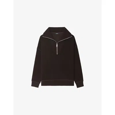 ZADIG & VOLTAIRE WOMENS ZADIG&VOLTAIRE RHINESTONE-EMBELLISHED COTTON-BLEND SWEATSHIRT