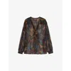 Zadig & Voltaire Womens Dark Chocolate Tamela Horse-print Woven Shirt In Brown