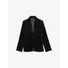 Zadig & Voltaire Womens Dark Chocolate Vavy Padded-shoulder Cotton-velvet Blazer In Black