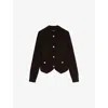 Zadig & Voltaire Womens Dark Chocolate Westia Knitted Cashmere Cardigan In Brown