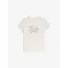 Zadig & Voltaire Womens Ecru Branded Short-sleeved Cotton-jersey T-shirt In Neutral