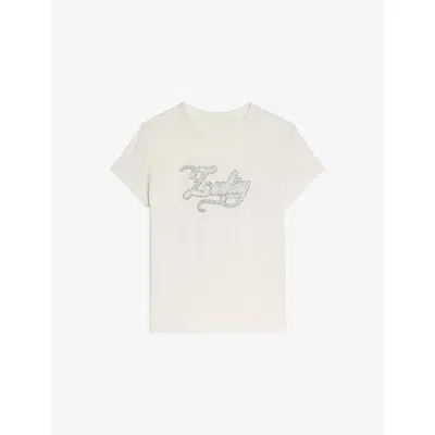 ZADIG & VOLTAIRE WOMENS ZADIG&VOLTAIRE BRANDED SHORT-SLEEVED COTTON-JERSEY T-SHIRT