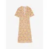Zadig & Voltaire Womens Ecru Rhodral Floral-print Woven Midi Dress In Pink