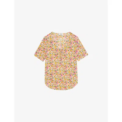 Zadig & Voltaire Womens Ecru Terzo Floral-print Woven Top Xs In Multi