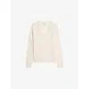 Zadig & Voltaire Womens Ecru Vivi V-neck Regular-fit Cashmere Jumper In White