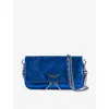 Zadig & Voltaire Womens Electric Rock Nano Leather Clutch Bag In Blue