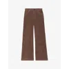 Zadig & Voltaire Womens Wood Eli Wide-leg Stretch-corduroy Trousers In Brown