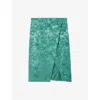 Zadig & Voltaire Womens Emerald Julen Horse-jacquard Silk Midi Skirt In Green