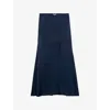 Zadig & Voltaire Womens Encre Jimeno Brand-plaque Satin Maxi Skirt In Blue