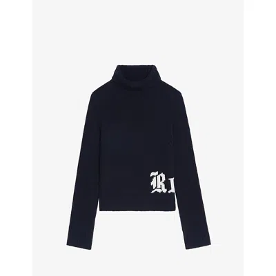 Zadig & Voltaire Womens Encre Nalma Turtleneck Wool Jumper In Black