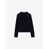 Zadig & Voltaire Womens Nalty Stud-embellished Wool And Cashmere-blend Jumper Encre In Black