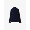 Zadig & Voltaire Womens Encre Thely Ruffled-trim Woven Shirt In Blue