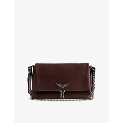 Zadig & Voltaire Womens Fierce Rocky Ii Wing-embellished Leather Cross-body Bag In Red