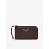 Zadig & Voltaire Womens Fierce Zv Logo-plaque Leather Cardholder