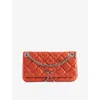 Zadig & Voltaire Womens Zadig&voltaire Rock Ii Quilted Leather Clutch In Orange