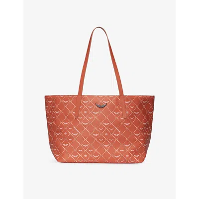 Zadig & Voltaire Womens Flame Z Shopper Monogram Coated-canvas Tote Bag In Orange