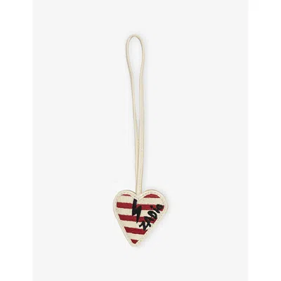 Zadig & Voltaire Womens Flash Heart Leather Keyring