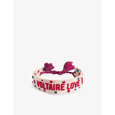 Zadig & Voltaire Womens Flash Love Woven Bracelet In Multi