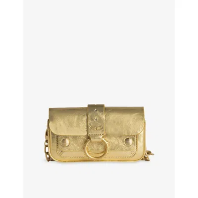 Zadig & Voltaire Womens Zadig&voltaire Kate Branded Leather Wallet Bag In Gold