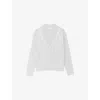 Zadig & Voltaire Womens Gris Chine Clai Mirkaz Rhinestone-embellished Cashmere Cardigan In Gray