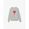 Zadig & Voltaire Womens Gris Chine Clai Oscar Heart-print Long-sleeve Cotton-jersey Sweatshirt In Gray