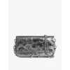 Zadig & Voltaire Silver Leather Rock Nano Vintage Metal Shoulder Bag In Gray