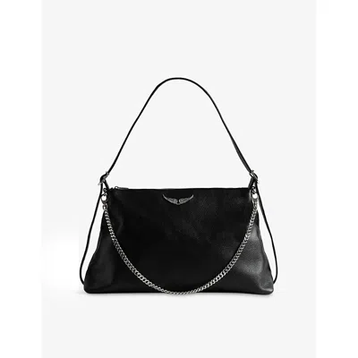 Zadig & Voltaire Womens Black Jim Leather Shoulder Bag