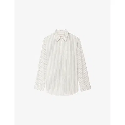 Zadig & Voltaire Womens Judo Morning Brand-print Cotton Shirt In White