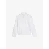Zadig & Voltaire Womens Judo Tano Lace-panel Cotton-blend Shirt In White