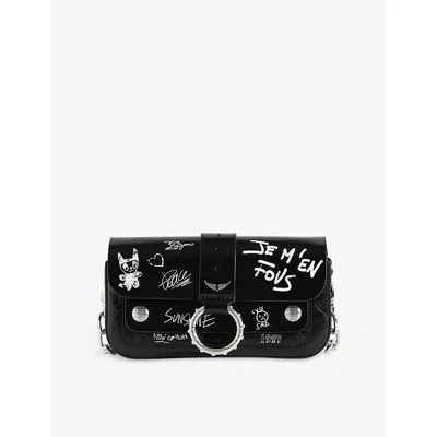 Zadig & Voltaire Womens Kate Arty Tag Leather Wallet Bag Black