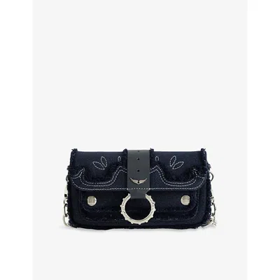 Zadig & Voltaire Womens Kate Denim Cross-body Wallet Silent